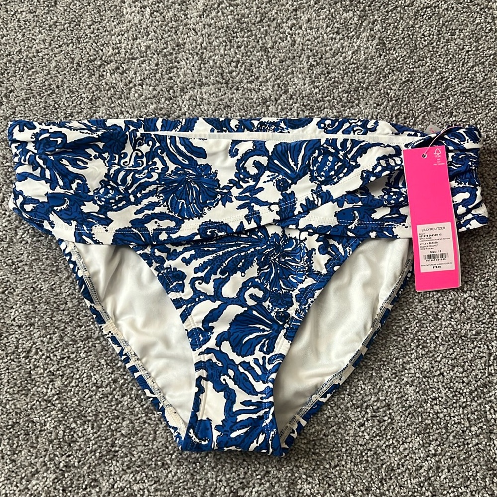 NWT Lilly Pulitzer Lagoon Sarong Hipster Bottom size 12